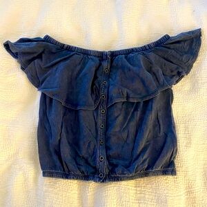 Free people blue off the shoulder top, size Small, only worn once.